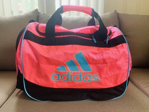 light pink adidas duffle bag