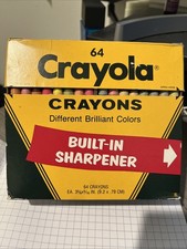 Crayola Vintage 64 Count Box With Built In Sharpener