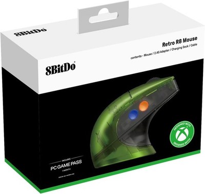 8BitDo Retro R8 Maus mit Ladestation (Xbox Edition)