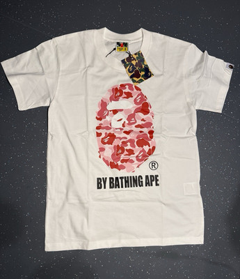 A Bathing Ape Herren T-Shirt Weiß S Kurzarm Rundhals Logo-Print