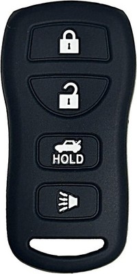 Key Fob Cover: 4 Buttons Silicone Remote Case Protector Fits for Color: Black2