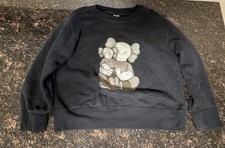 Kaws x Uniqlo Long Sleeve Sweatshirt - Black - Youth Kid 5-6 120 