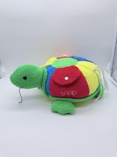 Vtg EDEN Teach and Play Turtle Primary Colors Terry Cloth Plush Stuffed Animal