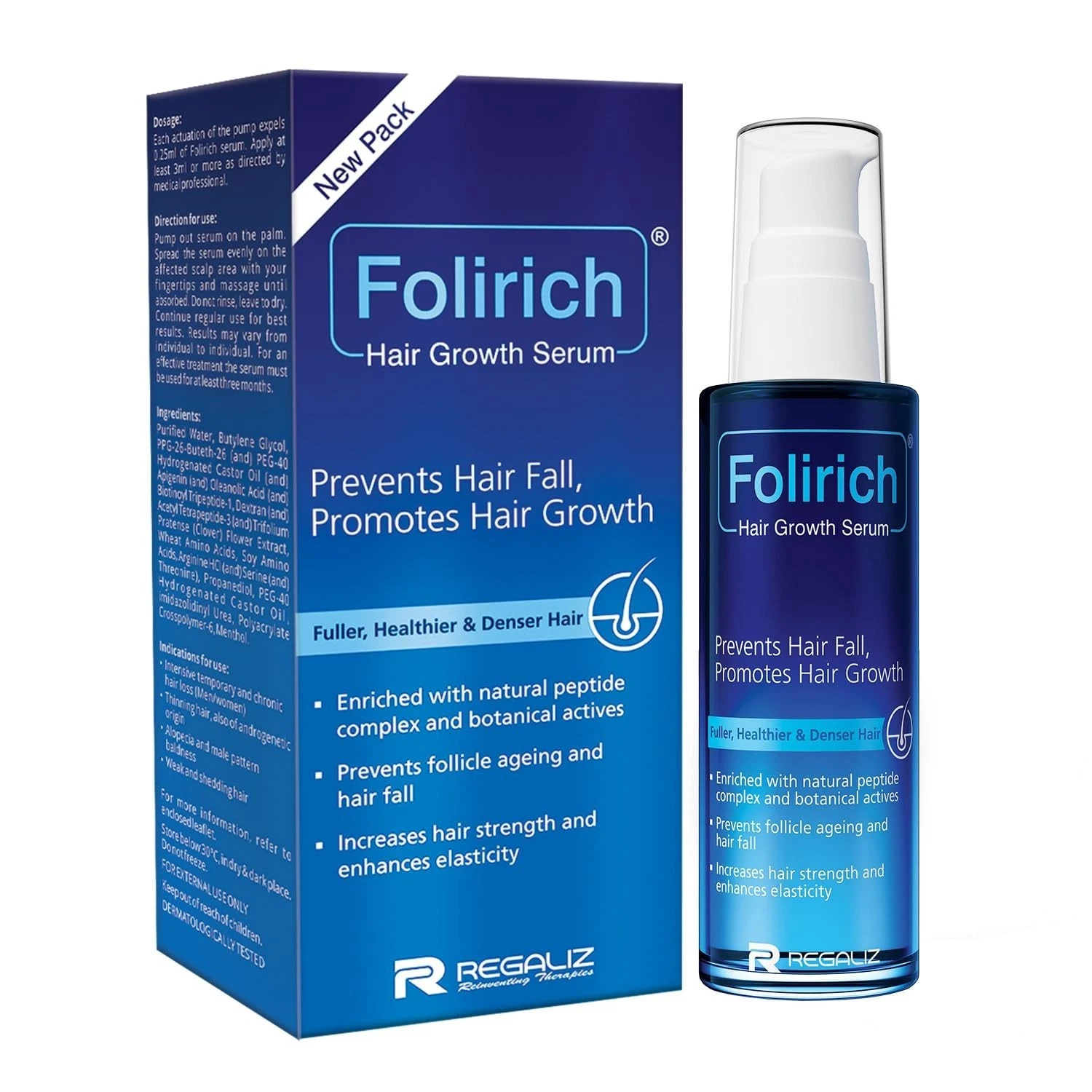 Folirich Hair Growth Serum, Fuller, Thicker, and Healthier Hair 60ml I Free Ship