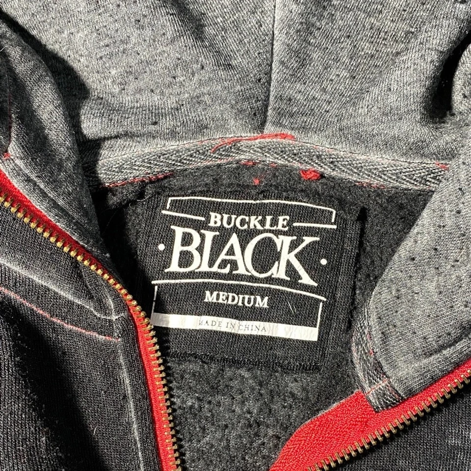 Buckle Black Women’s Gray Hoodie with Red Details size medium - Image 2 of 4