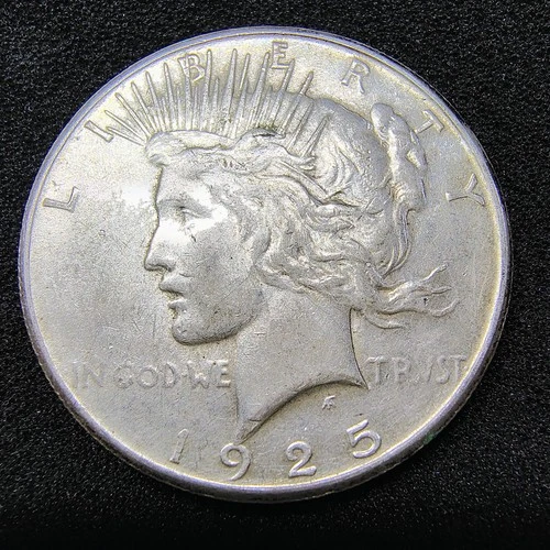 1925-S Silver Peace Dollar - San Francisco - 90% Silver- VF-XF Details - Cleaned