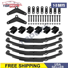 For 3500lb Tandem Trailer Axle Suspension Kit 1750lb 4 Leaf Springs + Hanger Kit