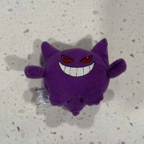 Vintage Rare 1999 Nintendo Pokémon Gengar Purple Plush 3" Beanie Toy Keychain
