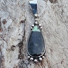 Blackjack Turquoise Pendant Navajo US Native made signed Etta Endito — photo 6