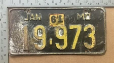 1961 Missouri license plate 19 973 YOM DMV 56-61 base for your 57 CHEVY 20160