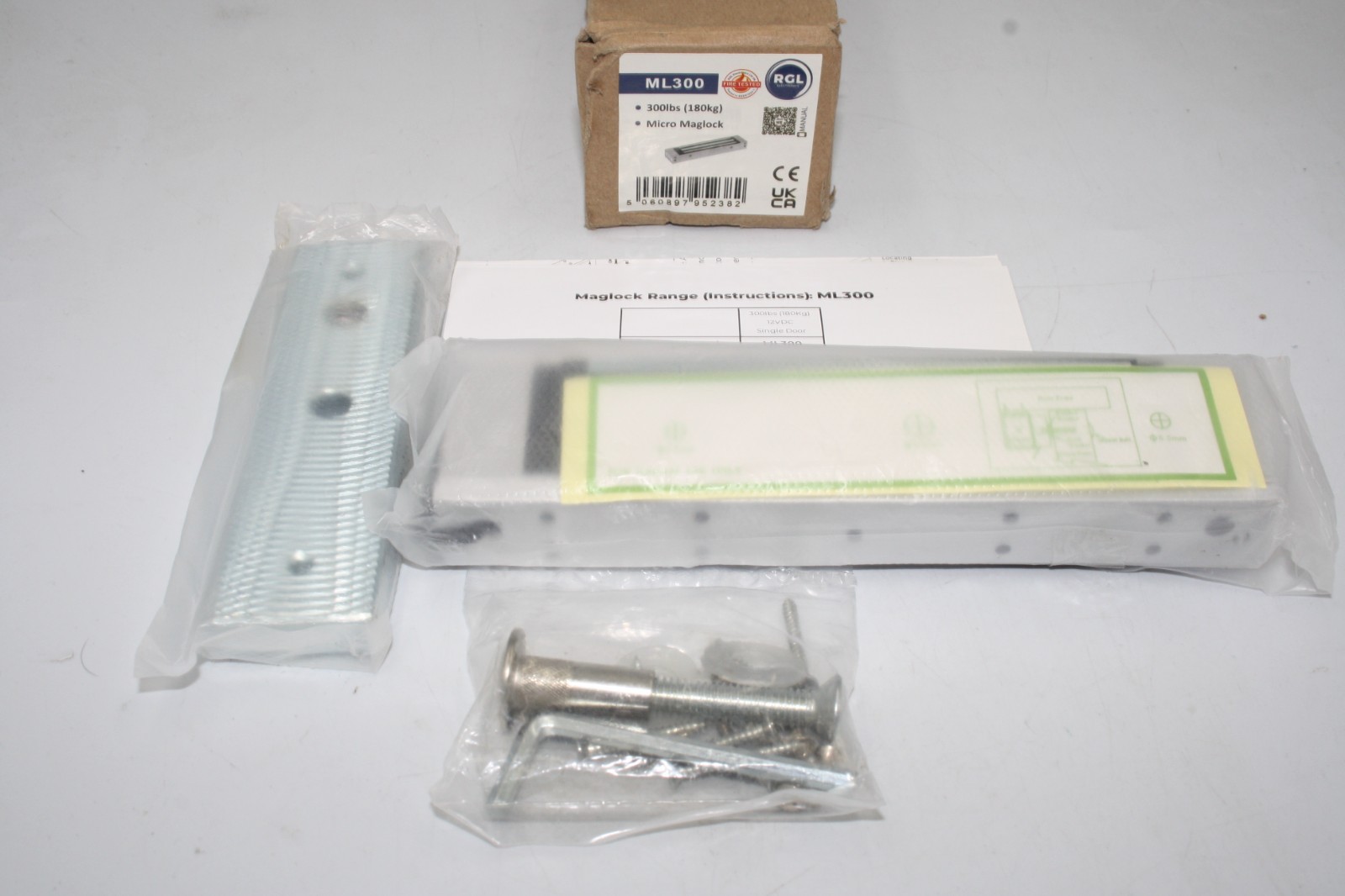 RGL ML300 Micro Magnetic Lock (Fire Rated) - 180kg (300lb) holding force- -NEW