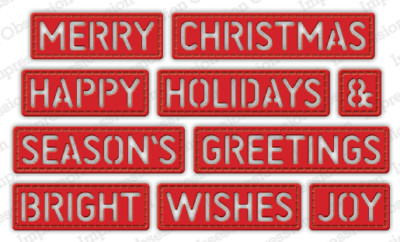 CHRISTMAS STITCHED WORDS DIE-Impression Obsession/IO Stamps (DIE764-YY)-Greeting