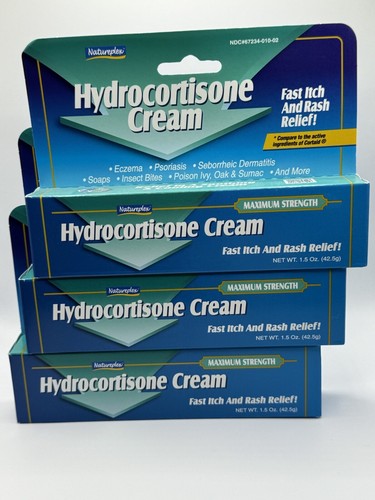 Hydrocortisone Cream 1%, 1.5oz Tubes - Fast Relief for Itchy Skin Lot of 3