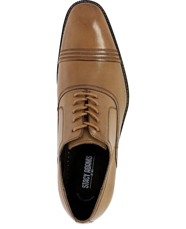 Stacy Adams Mens Tan Suede Cap Toe Oxford Brogue Dress Shoes 25093-269 Size 13M Men main image 3