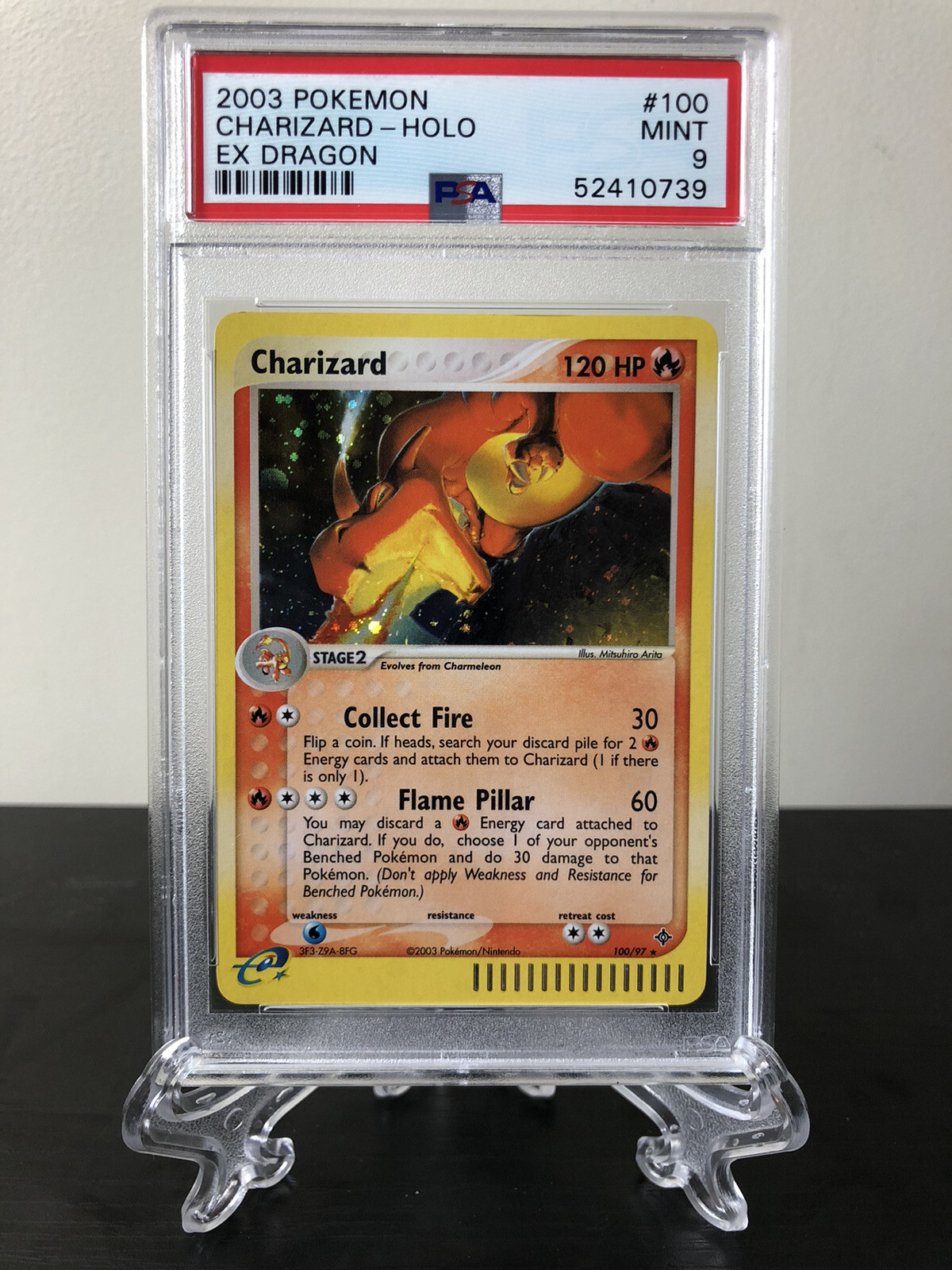 PSA 9 MINT Charizard 100/97 EX Dragon Secret Pokemon Holofoil Rare Holo 2003