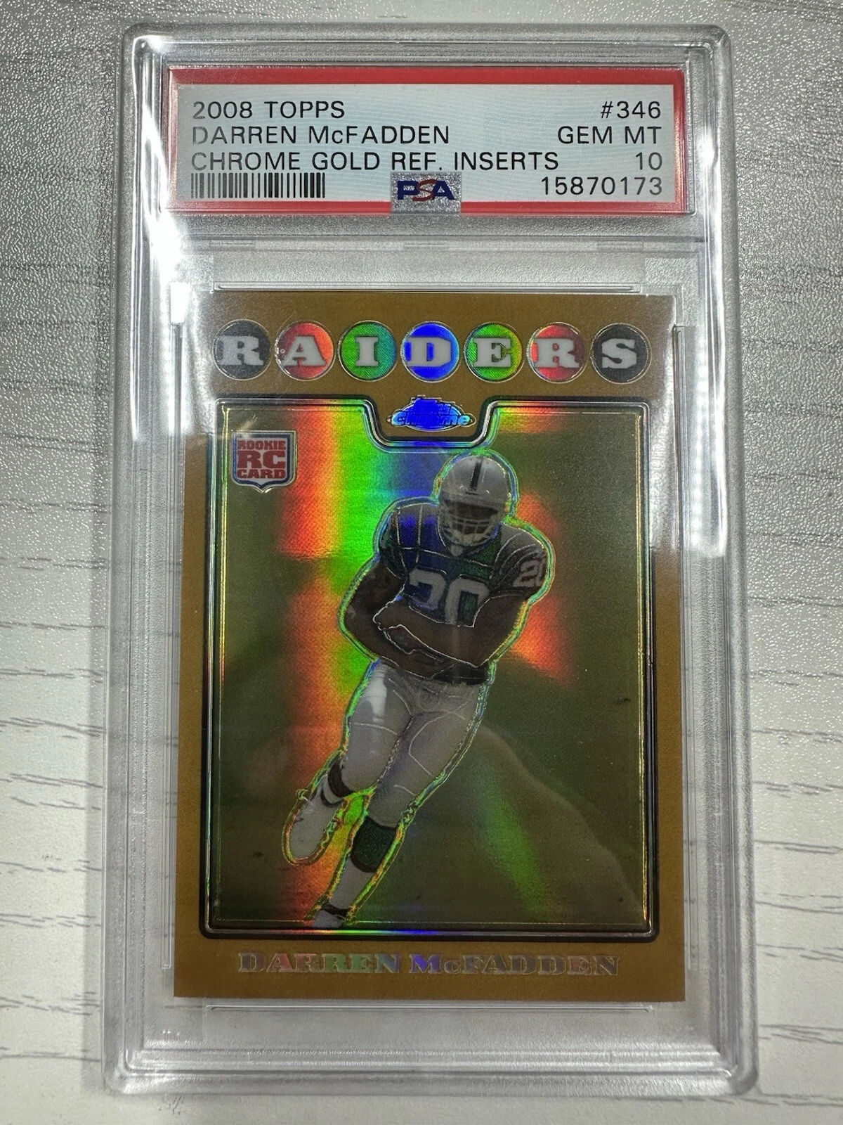Darren McFadden Topps Chrome Gold Refractor Inserts #346 Base