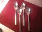 Set Of 4 Hampton CAROLINA Stainless Soup Spoons Hammered Flatware 7 7/8" B