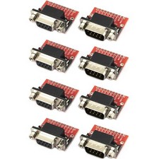 4pairs DB9 Adapter Connector RS232 Serial to D-SUB 9 Pins Male and Female Bre...