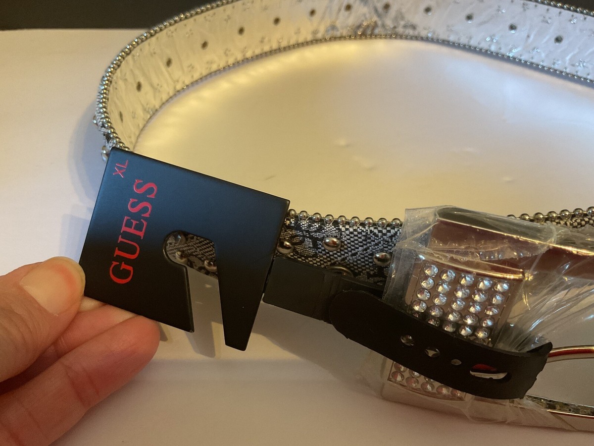 Y2K Guess Rhinestone Studded Belt RARE* Y2K GENGAR BB BELT SILVER STUDDED ROCK RHINESTONE  main image 4