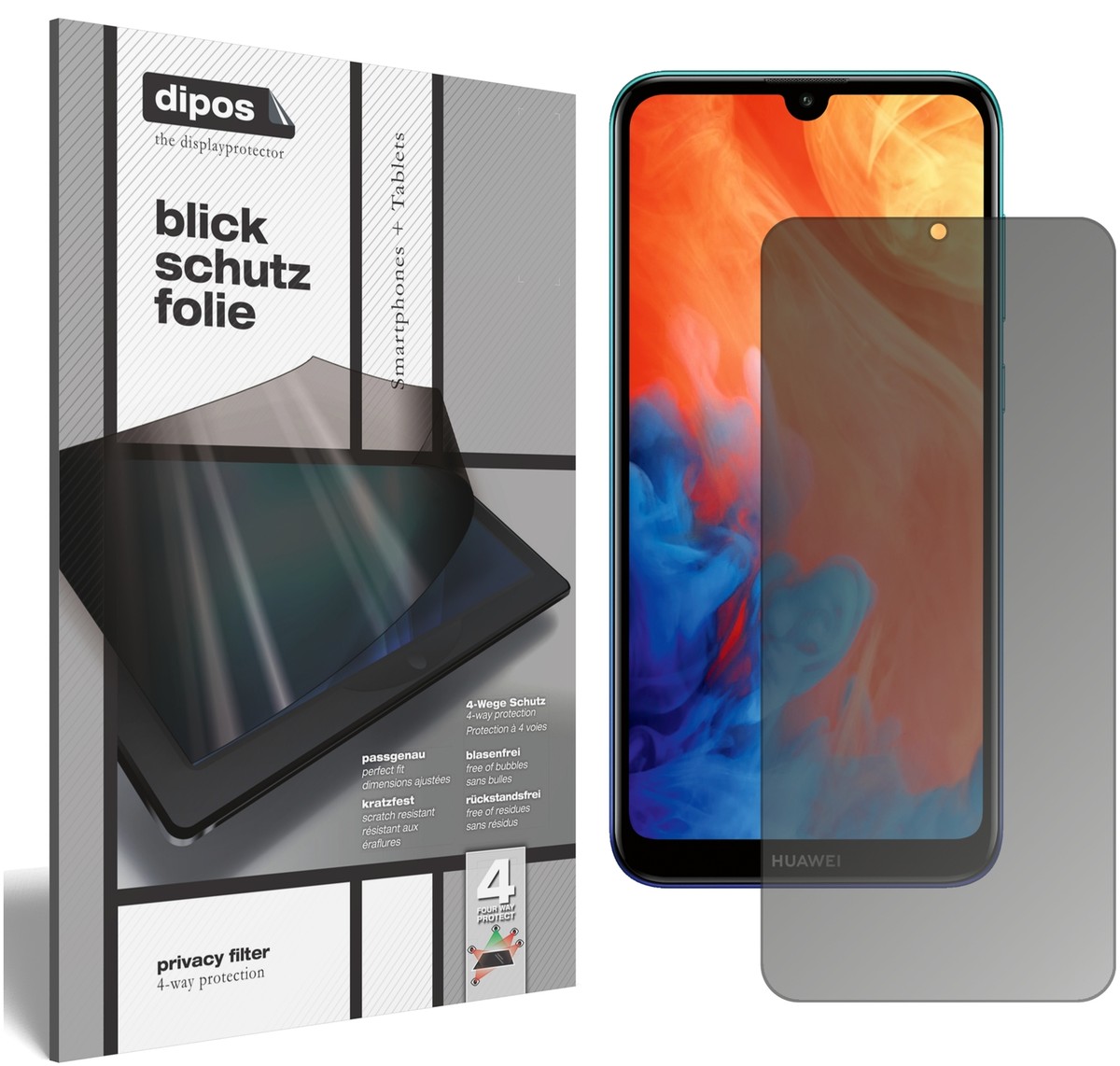 RosyHeart [Lot de 3] Protection Écran Anti Espion Huawei Y6 2019, Ultra