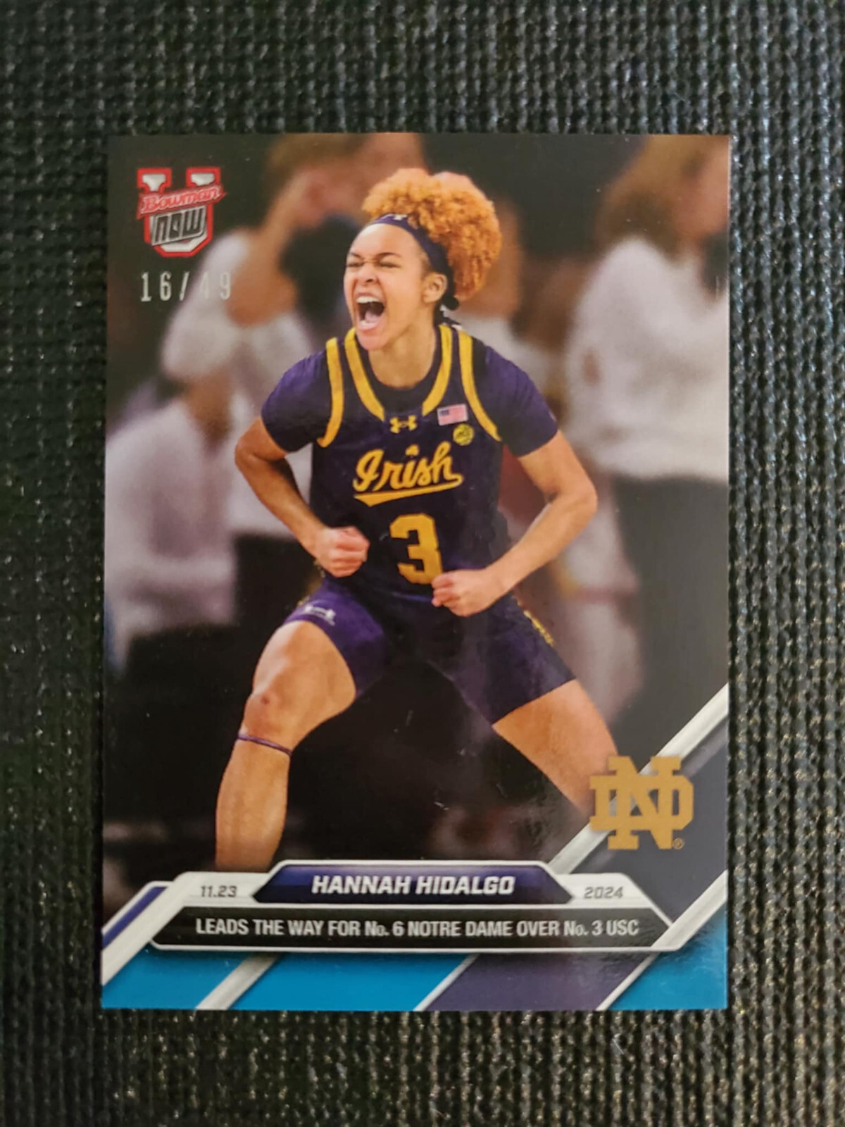 Hannah Hidalgo 2024-25 Bowman U NOW Basketball Card 17 Blue Parallel 16/49