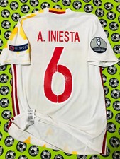 RARE Adidas Spain Away Soccer Football Jersey Euro 2016 Andres Iniesta S