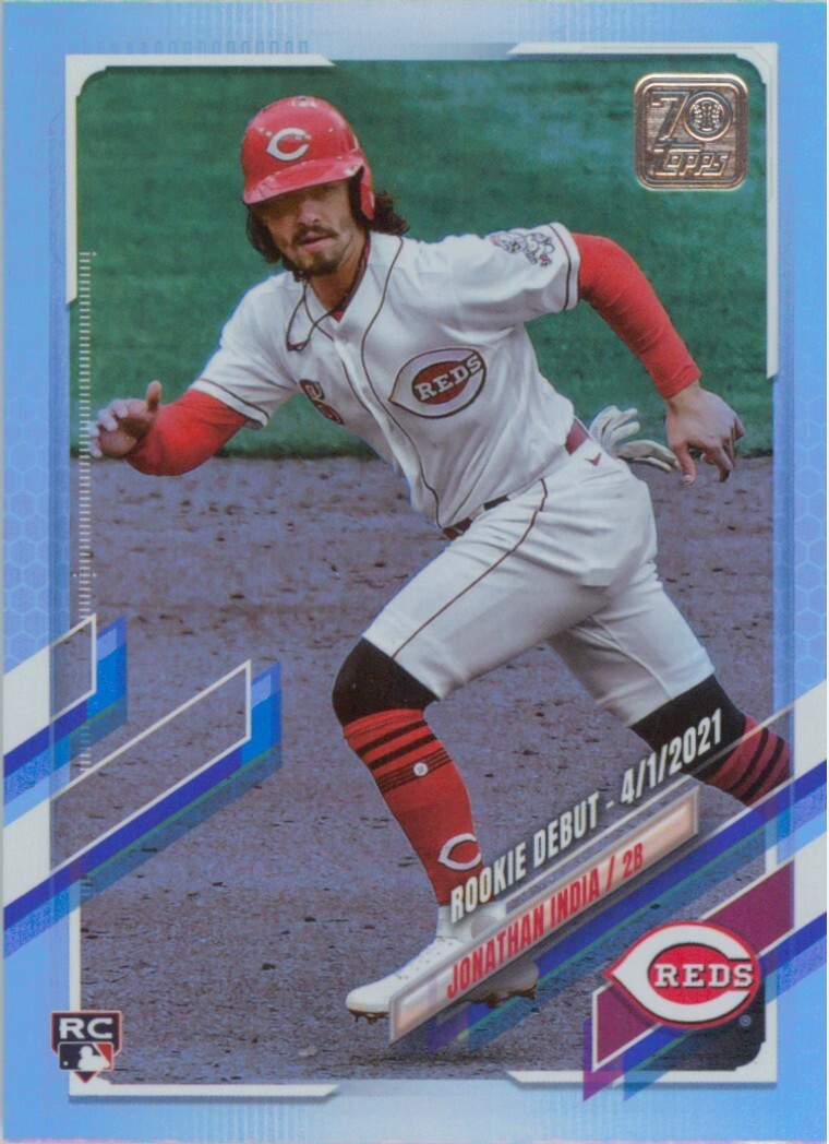 Jonathan India Rookie Debut RC 2021 Topps Update Rainbow Foil #US14 Reds Royals