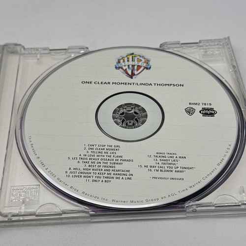 One Clear Moment by Linda Thompson 2006 CD WB Rhino Singer Songwriter - Foto 8 di 11