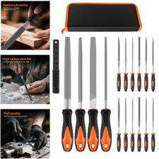 Image of 17P 8" Inch Engineers File Set for Metal Round Flat Triangular Half Round Square