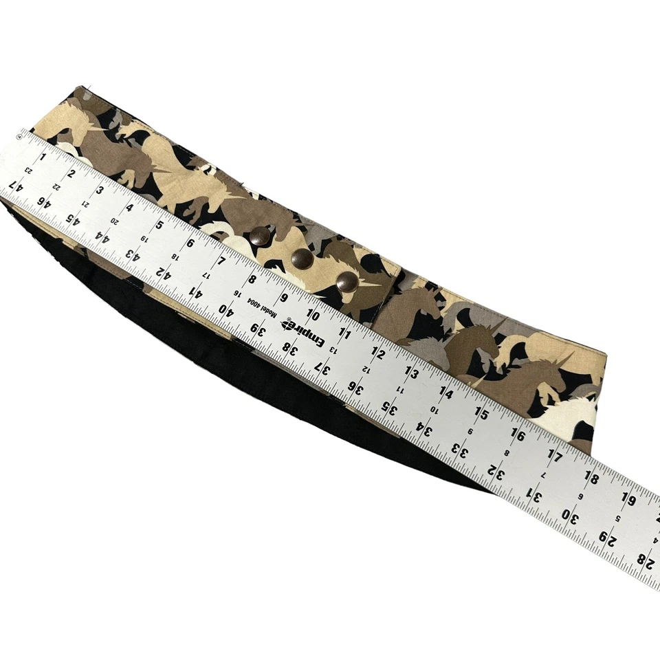 Petal & Stem Reversible Travel Belt Fanny Pack Zip Pocket Camo Unicorn Black USA - Image 3 of 4