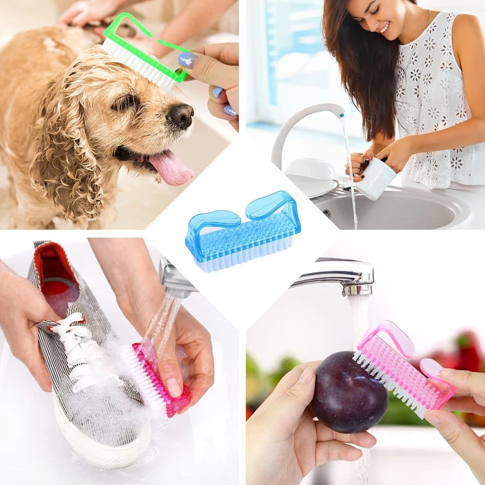 Cepillo de uñas con agarre de mango 3 unidades cepillos de limpieza exfoliante de uñas EE. UU. Foto 4 de 4