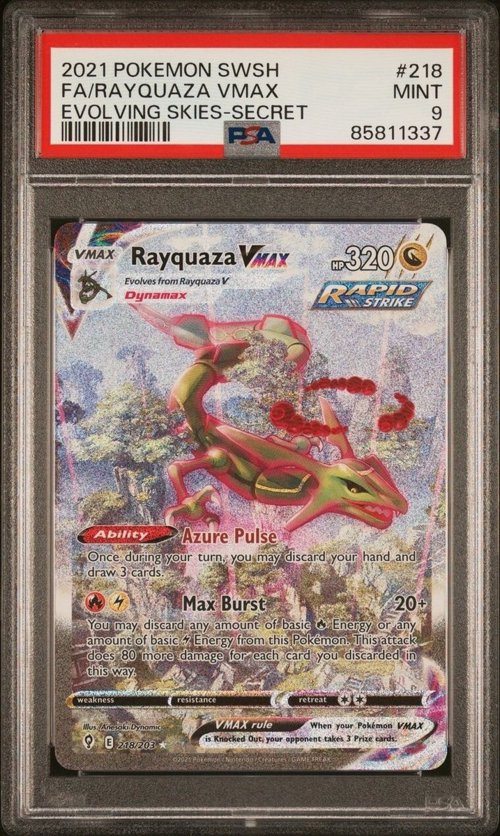 Rayquaza VMAX Alt Art 218/203 Evolving Skies Holo Psa 9 INK Rayquaza VMAX Alt Art 218/203 Evolving Skies Holo Psa 9 INK