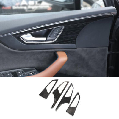 Fit For Audi Q7 2016 2017-2018 2019 Black Titanium Inner Door Handle Frame Trim