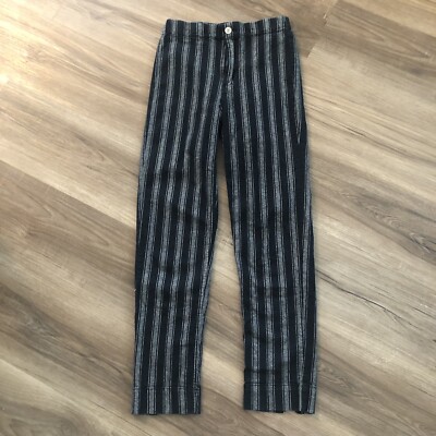 Brandy Melville Stripe High Waist Skinny Cotton Pant Black White Women size XS-S