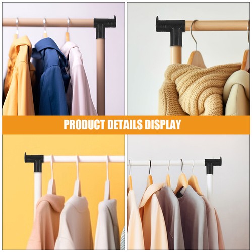 4 Pcs Clothes Rack Accessories Cabinet Wardrobe Drying Connectors - Afbeelding 10 van 12