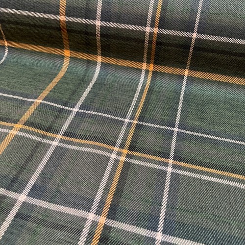 1382. COXAL Orange green Check Upholstery fabric, Price per 1/2 metre,143cm wide - Picture 3 of 8