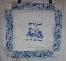 New Handmade Quilted Wall Hanging - Winter Themed - "Welcome to our Lodge"