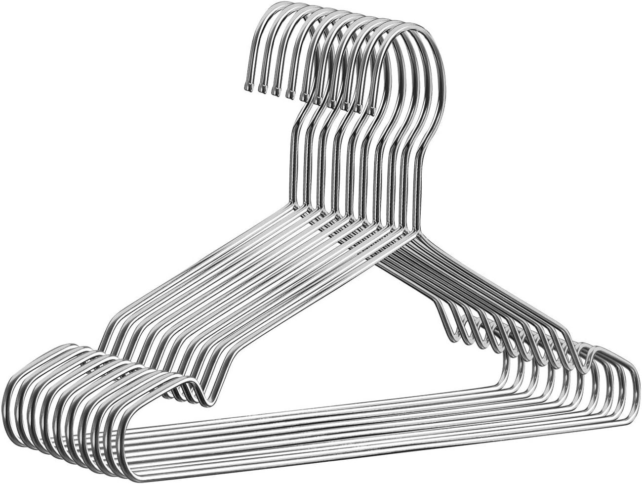 10 Pack Heavy Duty Stainless Steel Wire Coat Hangers-image