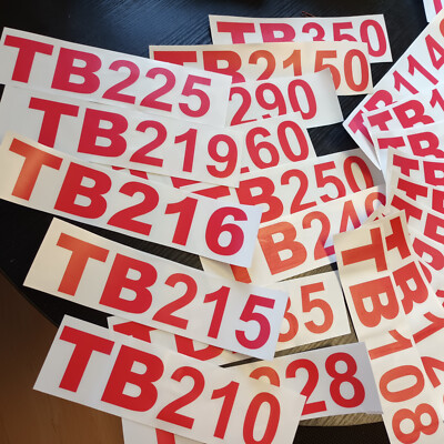 7 tlg. Beschriftungssatz Takeuchi TB125 TB135 TB138 TB145 TB150 TB180 Aufkleber