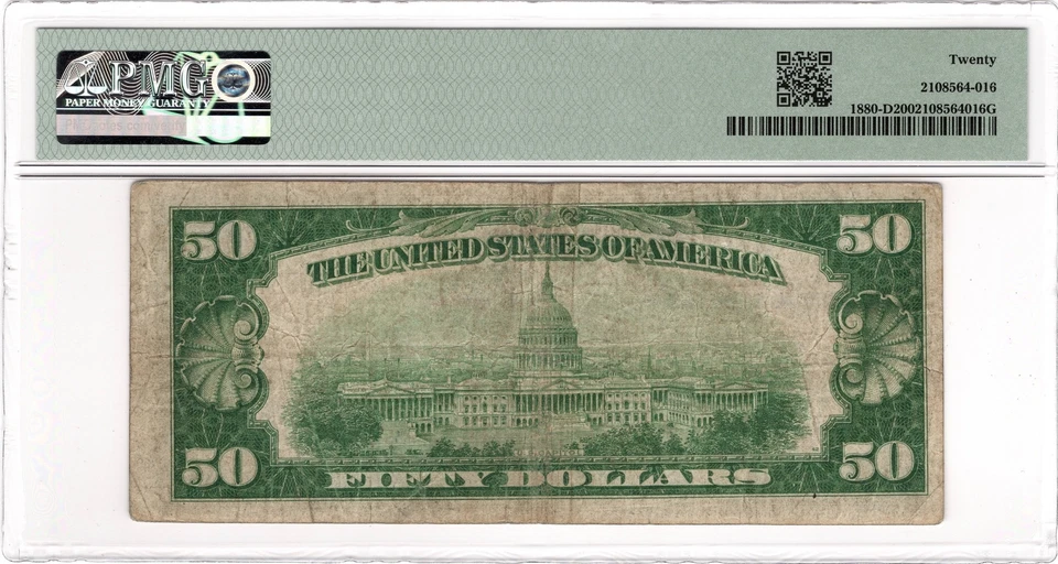 $50 1929 Federal Reserve Bank Note Cleveland Fr#1880-D PMG VF20 - Image 2 of 2