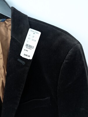 NWT BROOKS BROTHERS Men Sz US 42R Dark Brown Corduroy Blazer