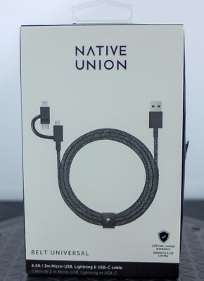 Native Union Belt Universal Micro-USB, MFi-Certified, USB-C Charging Cable 6.5ft