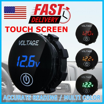 12V-24V Car Marine Motorcycle LED Digital Voltmeter Voltage Meter Battery Gauge