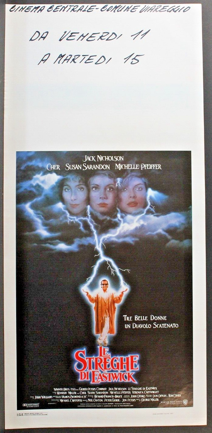 Locandina originale film Le streghe di Eastwick (1987) - Regia di George Miller