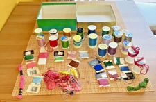 Lot of 36 Vintage Thread Spools Sewing Repair 70s Lot