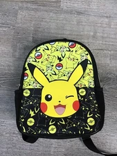 Pokémon Pikachu 12” Mini Backpack Bioworld Cartoon Yellow & Black Kids Bag