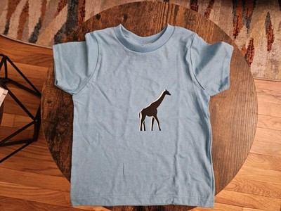 2T Toddler Unisex Blue Shirt Giraffe Graphic