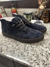 Del Toro Mens Chukka Shoes - Navy Camp -  MADE IN ITALY - Worn 1x RARE