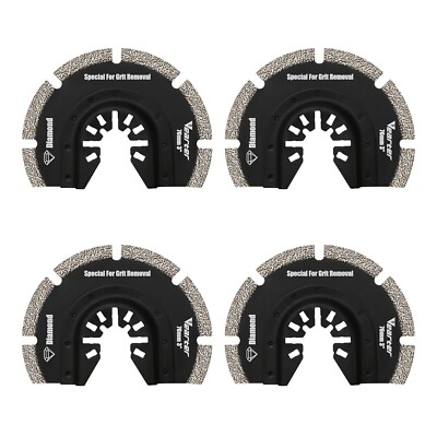 Vearter 4Pcs 76mm Oscillating Saw Blades Set Diamond Multi Tool Blade Cutter