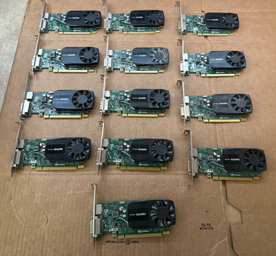 LOT OF 13 NVIDIA Quadro K620 2GB PCI-E DVI DisplayPort Full Height Graphics Card